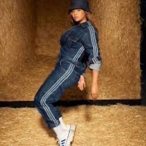 Adidas x Ivy Park Rodeo Denim Snap Boiler Suit - D